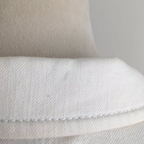 LAFAYETTE 148 New York Eggshell/White Double Slit Hem Denim Blazer Jacket - Picture 9 of 13